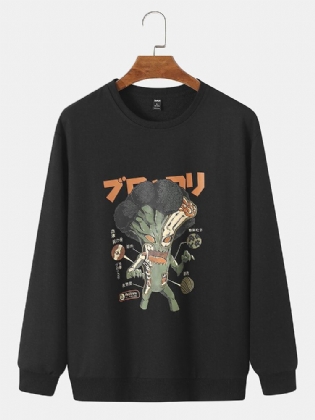 Mænd 100% Bomuld Tegneserie Japansk Sweater Med Rund Hals Casual Sweatshirt