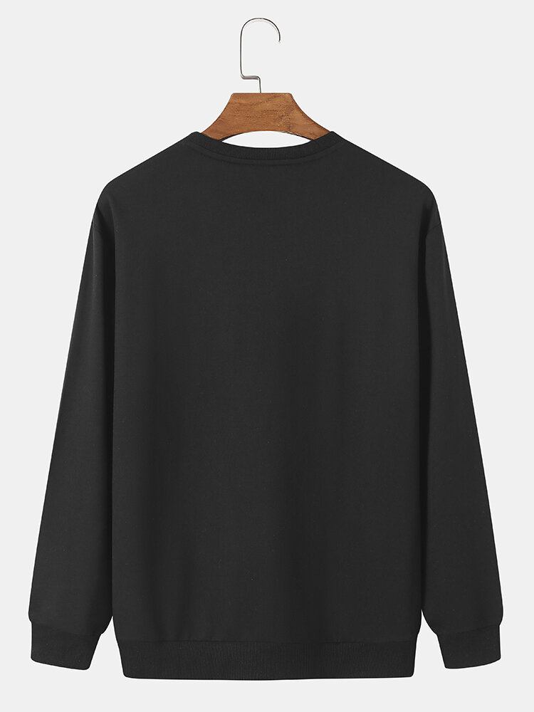 Mænd 100% Bomuld Tegneserie Japansk Sweater Med Rund Hals Casual Sweatshirt