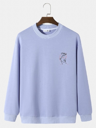 Mænd Figurtryk Rundhals Langærmet Udendørs Pullover Sweatshirt