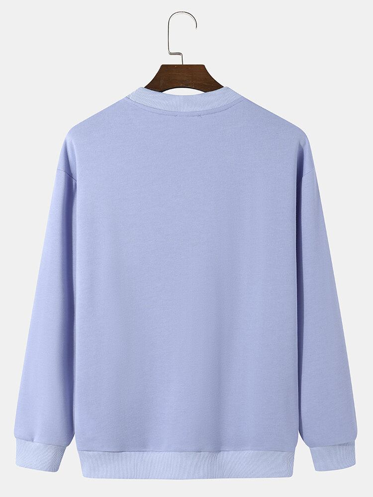 Mænd Figurtryk Rundhals Langærmet Udendørs Pullover Sweatshirt