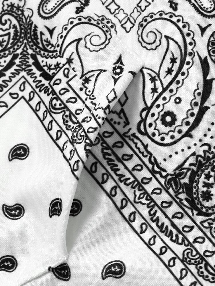 Mænd Paisley Retro Ethnic Contrast Hættetrøje Kængurulommer Hættetrøje