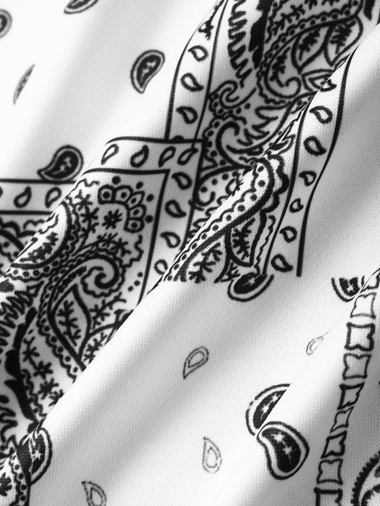 Mænd Paisley Retro Ethnic Contrast Hættetrøje Kængurulommer Hættetrøje