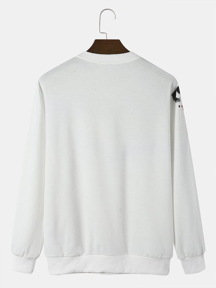 Mænds Blossom Landscape Printed Rund Neck Sweatshirt