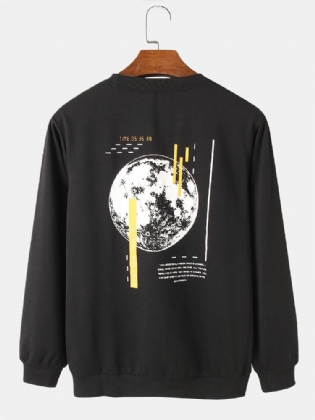 Mænds Ryg Jord Tekstgrafik 100% Bomuld Overhead Sweatshirts