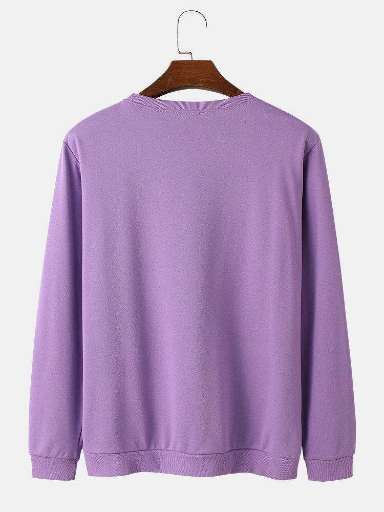 Orientalsk Drageprint Til Mænd Med Rund Hals-trøje Cotton Street Sweatshirts