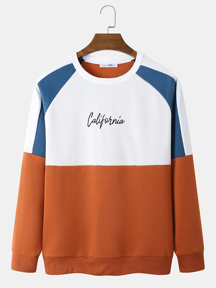 Preppy Superhelte Til Mænd I Analog Farve California Broderi Sweatshirt