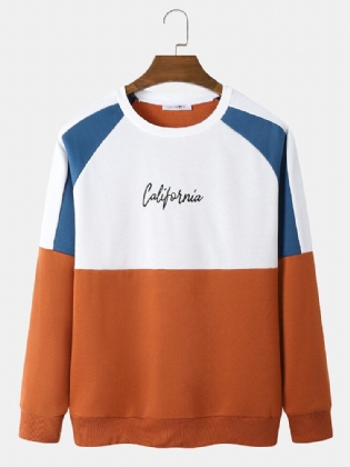 Preppy Superhelte Til Mænd I Analog Farve California Broderi Sweatshirt