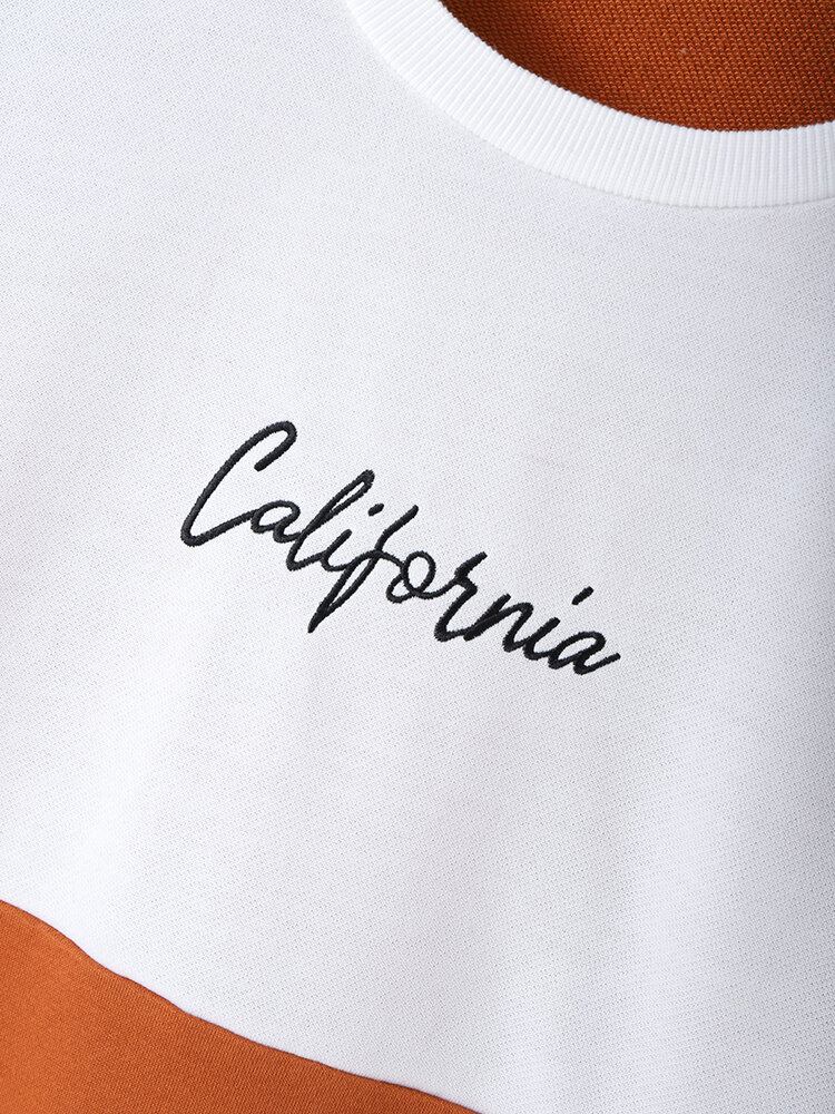 Preppy Superhelte Til Mænd I Analog Farve California Broderi Sweatshirt