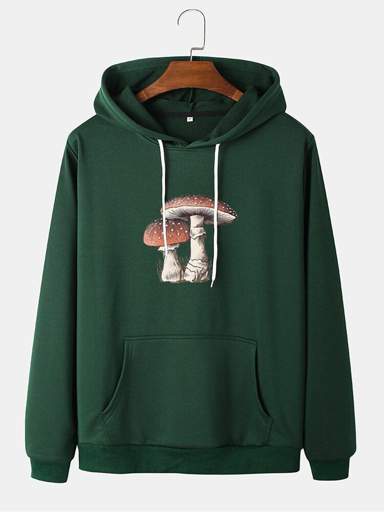 Tegnefilm Med Svampetryk Til Mænd Community Spirit Sweatshirt Pullover Hættetrøjer