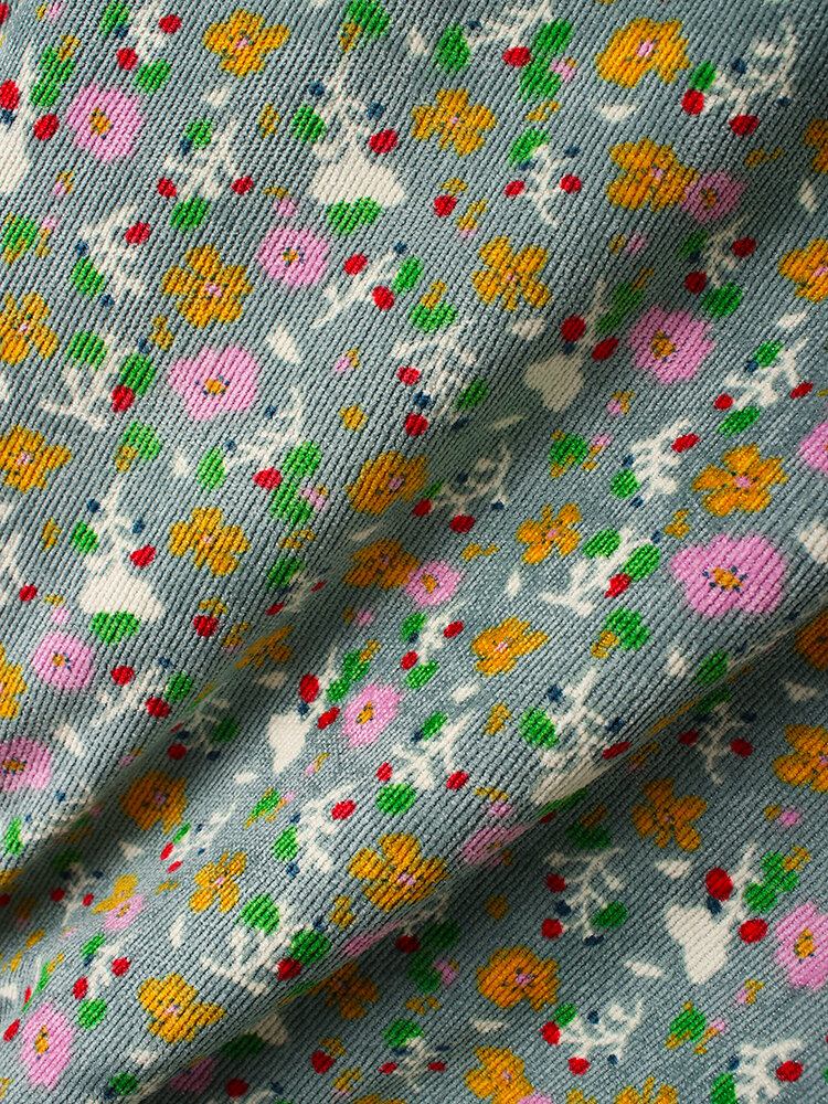 Bohemian Floral Print 3/4-lange Ærmer Casual Jakke Til Kvinder