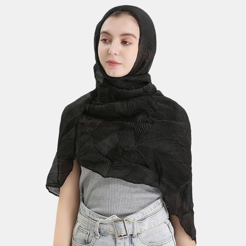 Dame Polyester Ensfarvet Silke Etnisk Turban Hijab