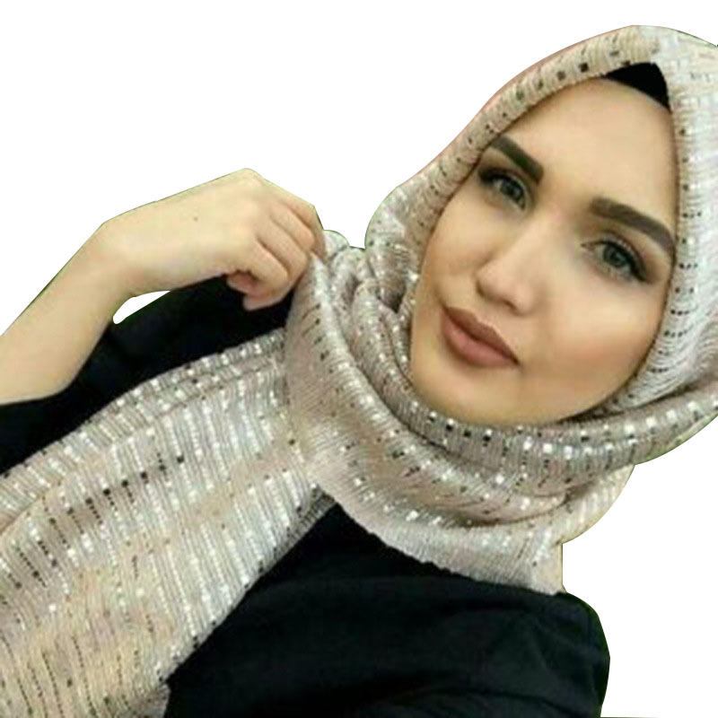 Kvinder Pailletter Arabian Huer Arab Wrap Scarf Turban Hat