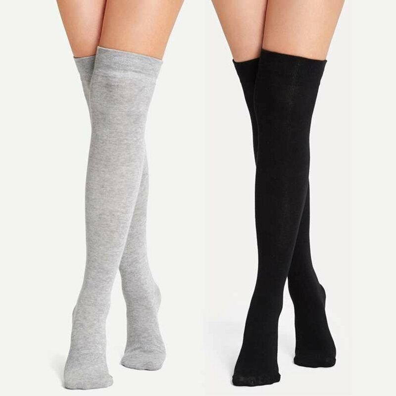 Plain Over The Knee Socks