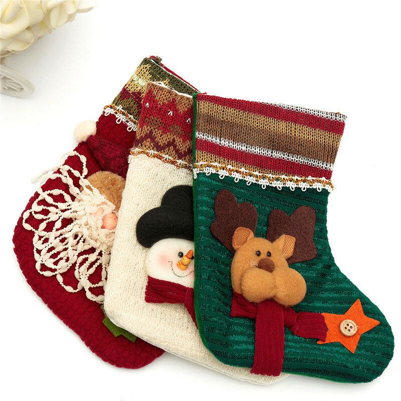 Unisex Bomuld Jacquard Santa Claus Snowman Elk Vintersokker