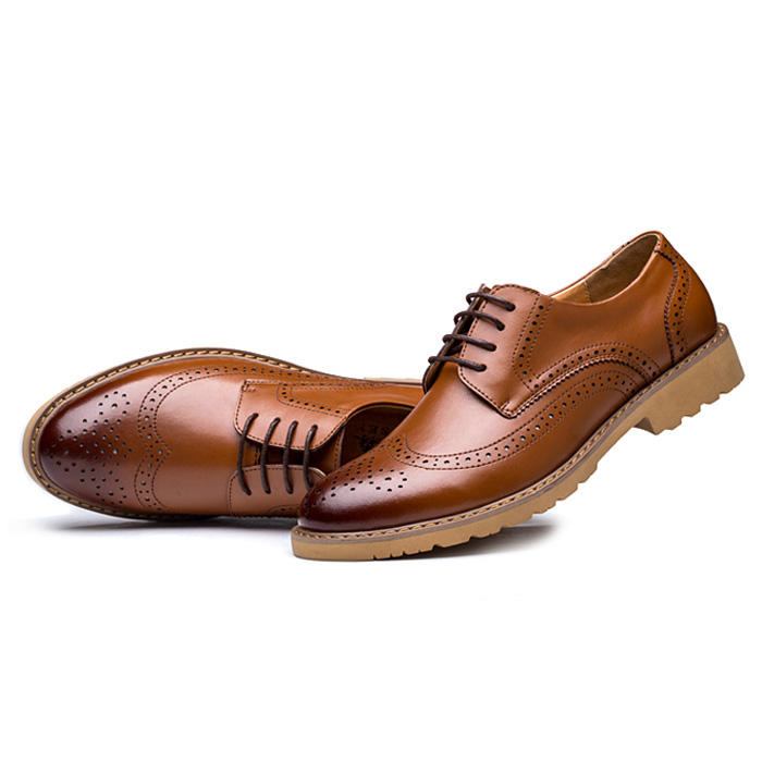 Brogue Udskåret Business Casual Oxfords I Ægte Læder