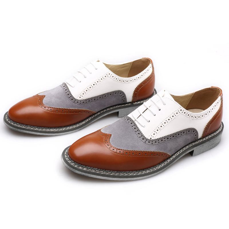 Mænd Brogue Colorblock Oxfords Snørebånd Business Casual Formelle Sko