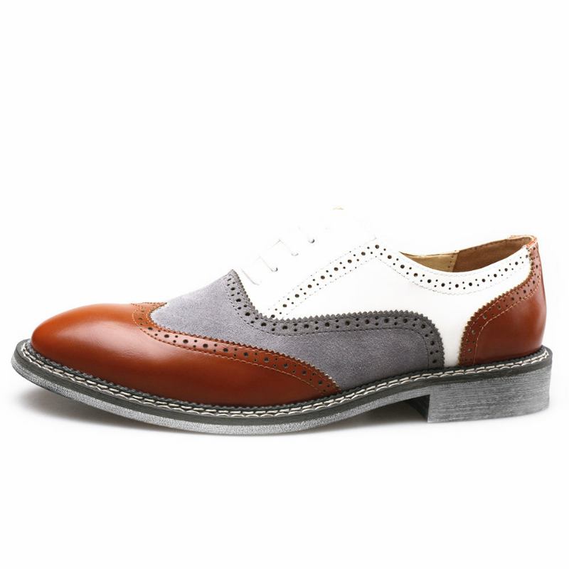 Mænd Brogue Colorblock Oxfords Snørebånd Business Casual Formelle Sko