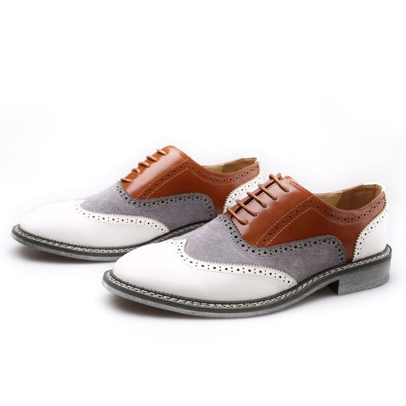 Mænd Brogue Colorblock Oxfords Snørebånd Business Casual Formelle Sko