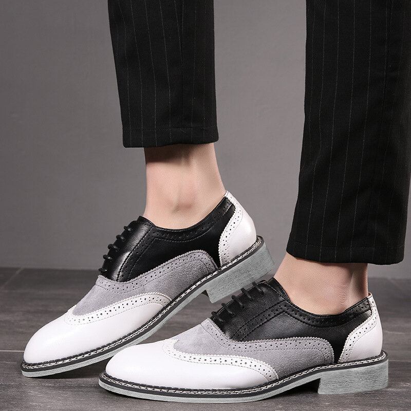 Mænd Brogue Colorblock Oxfords Snørebånd Business Casual Formelle Sko