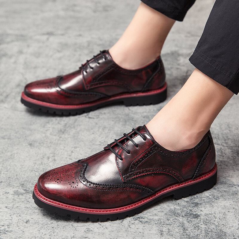 Mænd Brogue Craved Retro Gentleman Dress Sko