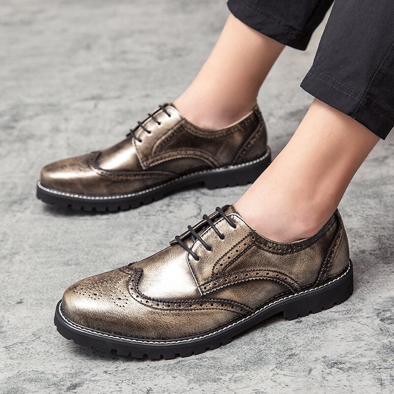 Mænd Brogue Craved Retro Gentleman Dress Sko