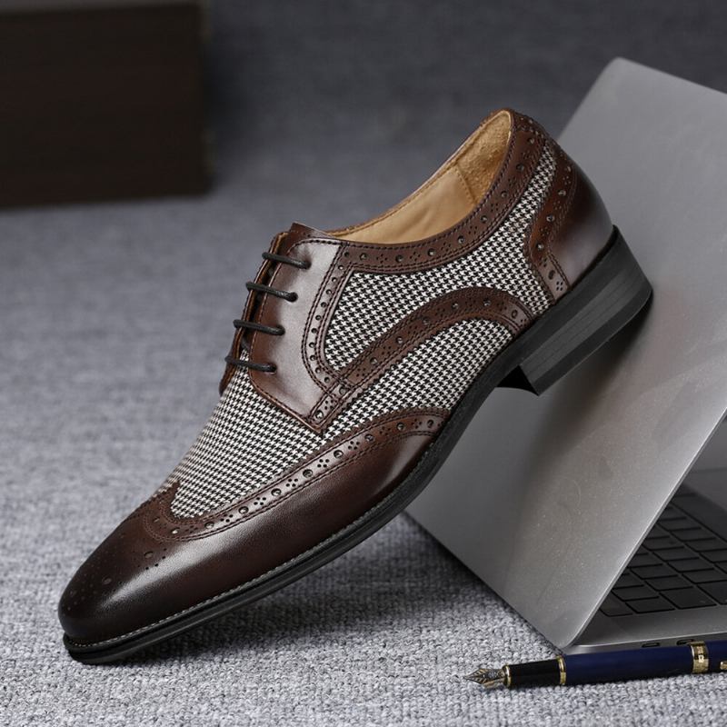 Mænd Brogue Splejsning Business Formelle Snøre Oxfords Sko