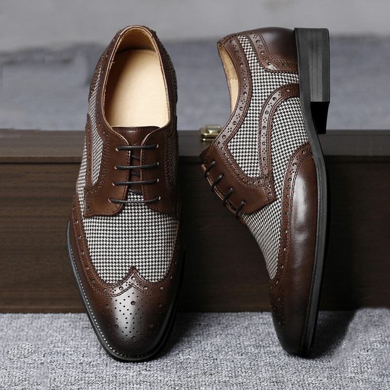 Mænd Brogue Splejsning Business Formelle Snøre Oxfords Sko