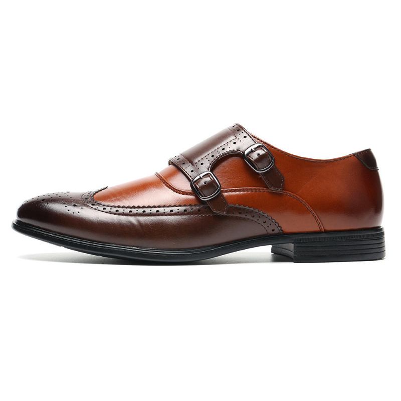 Mænd Brogue Udskåret Casual Business Office Læder Oxfords