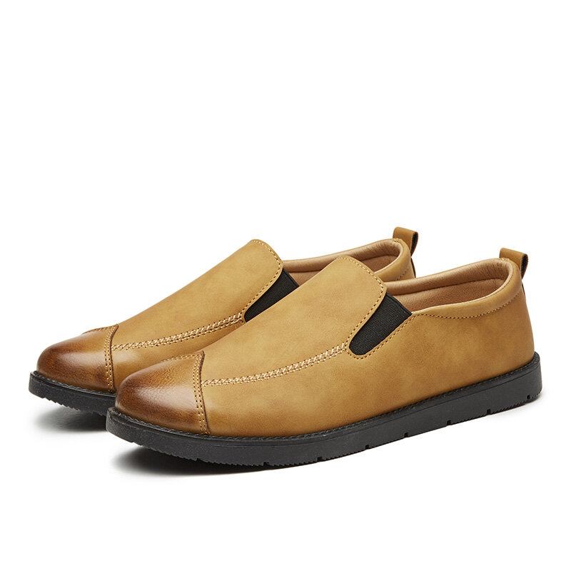 Mænd Business Casual Loafers Chelsea Slip On Work Dress Håndsyede Sko