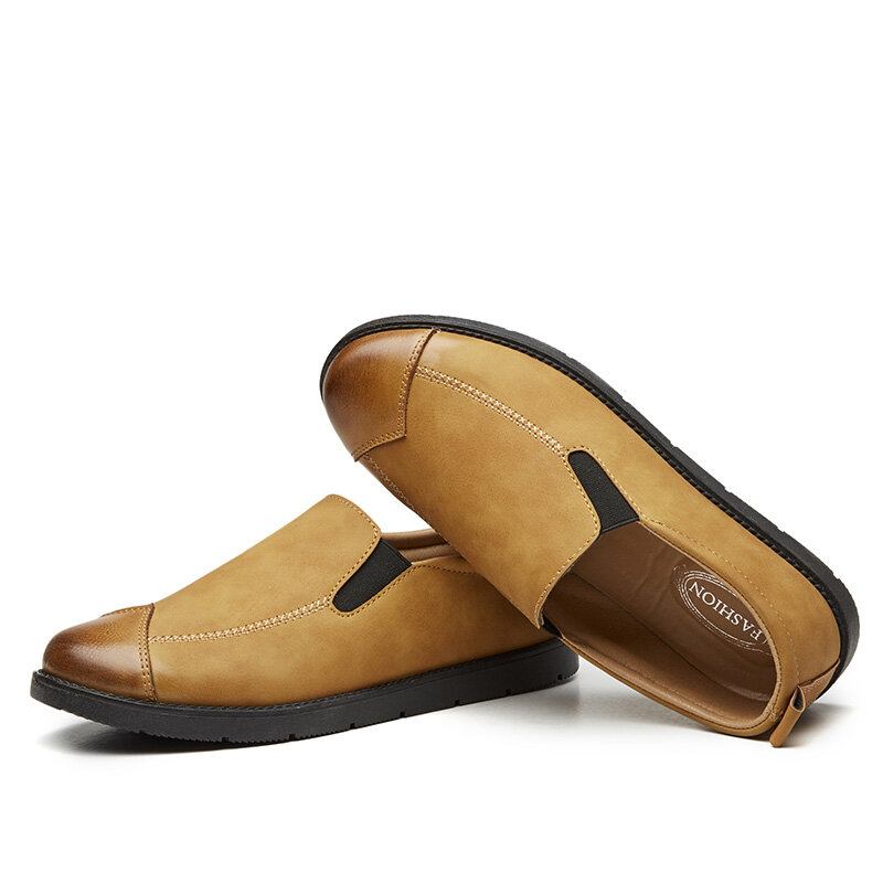 Mænd Business Casual Loafers Chelsea Slip On Work Dress Håndsyede Sko