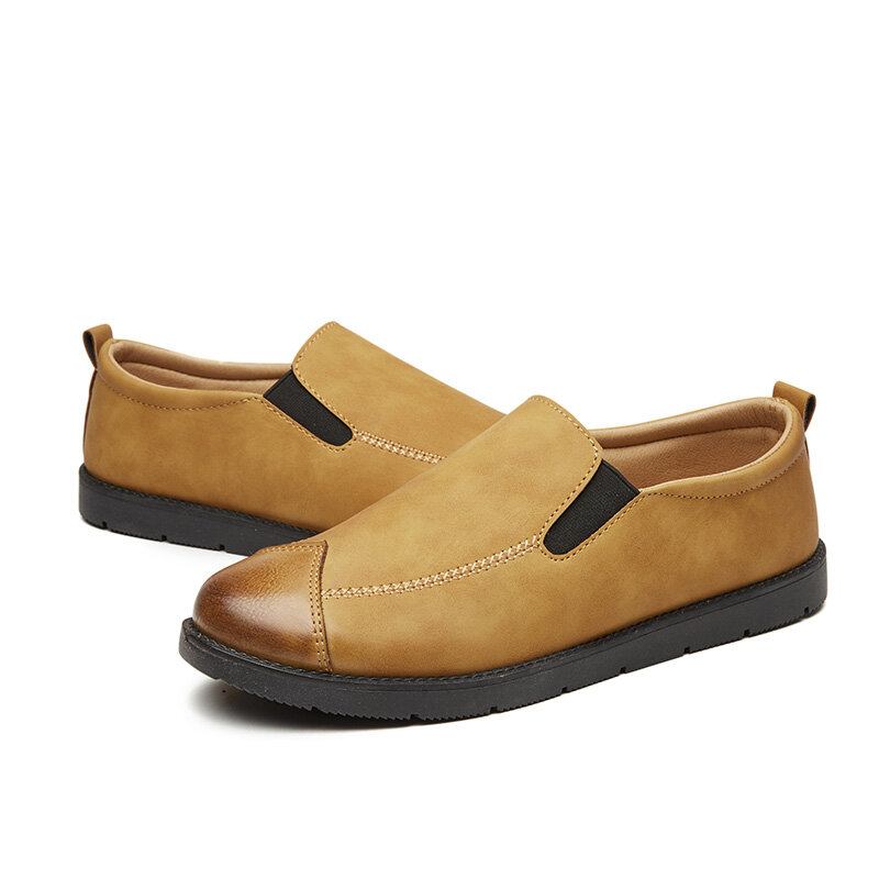 Mænd Business Casual Loafers Chelsea Slip On Work Dress Håndsyede Sko