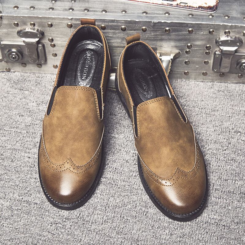 Mænd Business Casual Loafers Chelsea Slip On Work Dress Håndsyede Sko