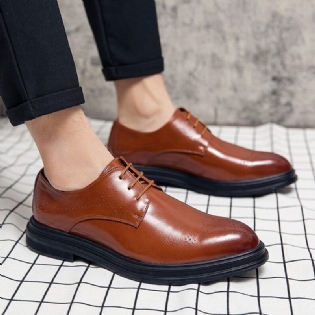 Mænd Læder Åndbar Comfy Pointy Toe Vintage Oxford Casual Business Sko