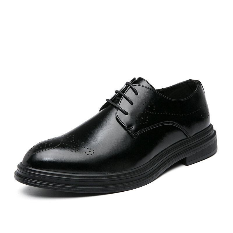 Mænd Læder Åndbar Comfy Pointy Toe Vintage Oxford Casual Business Sko