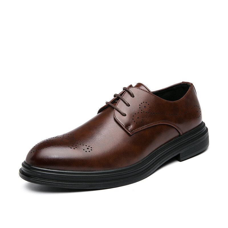 Mænd Læder Åndbar Comfy Pointy Toe Vintage Oxford Casual Business Sko