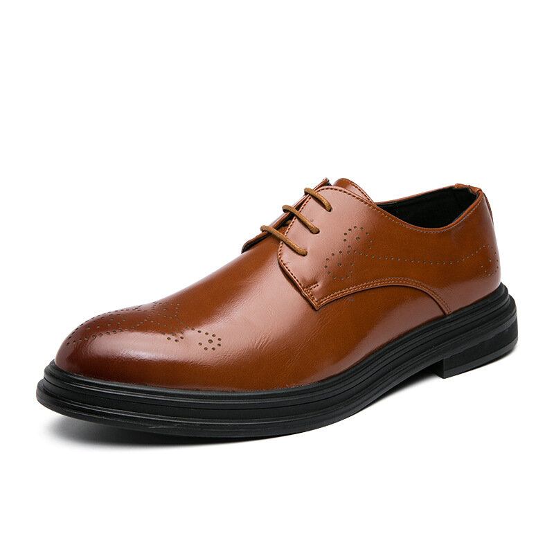 Mænd Læder Åndbar Comfy Pointy Toe Vintage Oxford Casual Business Sko