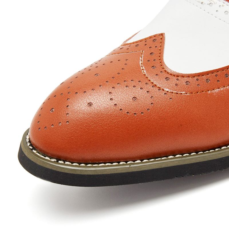 Mænd Læder Vintage Brogue Graveret Britisk Snøre Business Dress Sko