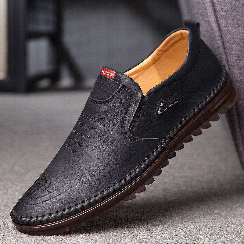 Mænd Microfiber Læder Skridsikker Blød Sål Casual Business Loafers