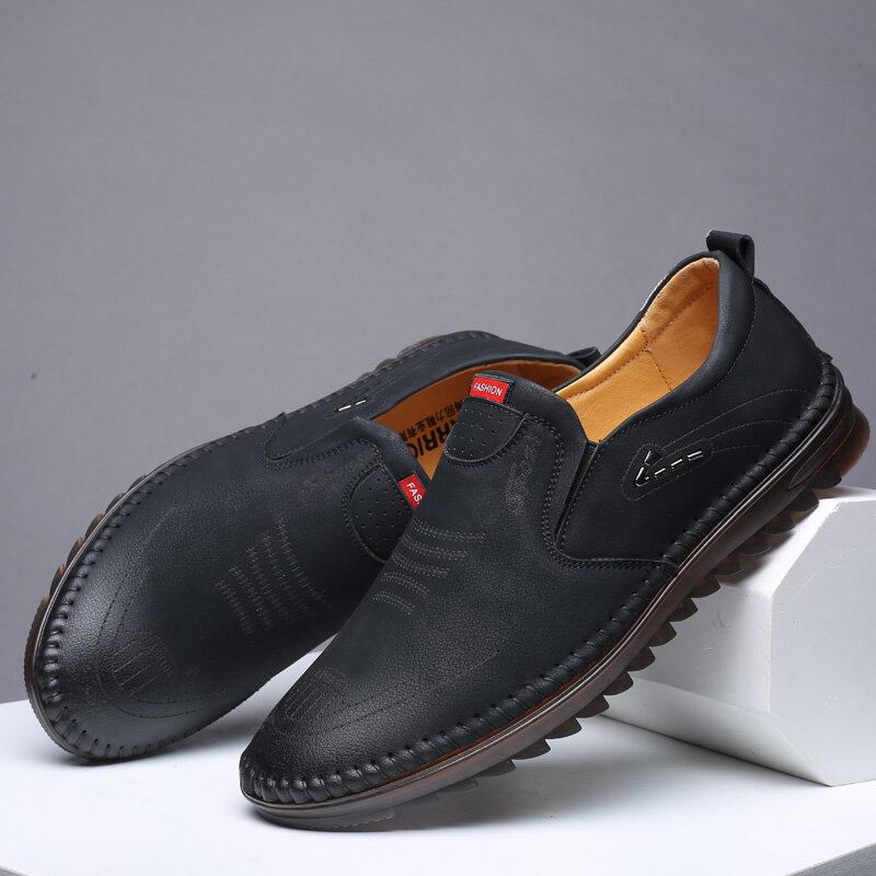 Mænd Microfiber Læder Skridsikker Blød Sål Casual Business Loafers