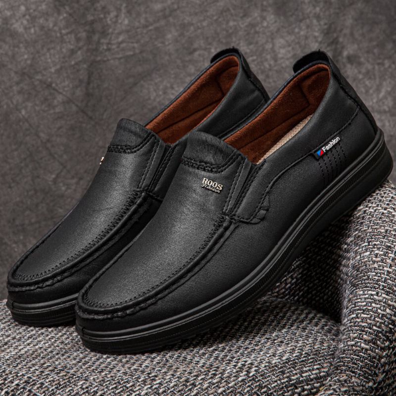 Mænd Mikrofiber Læder Åndbar Blød Sål Slip-on Business Sko