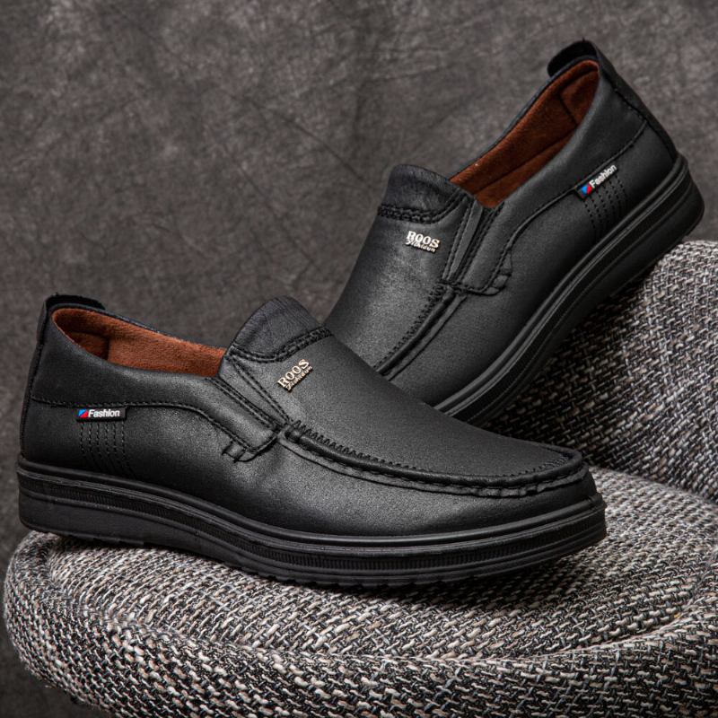 Mænd Mikrofiber Læder Åndbar Blød Sål Slip-on Business Sko