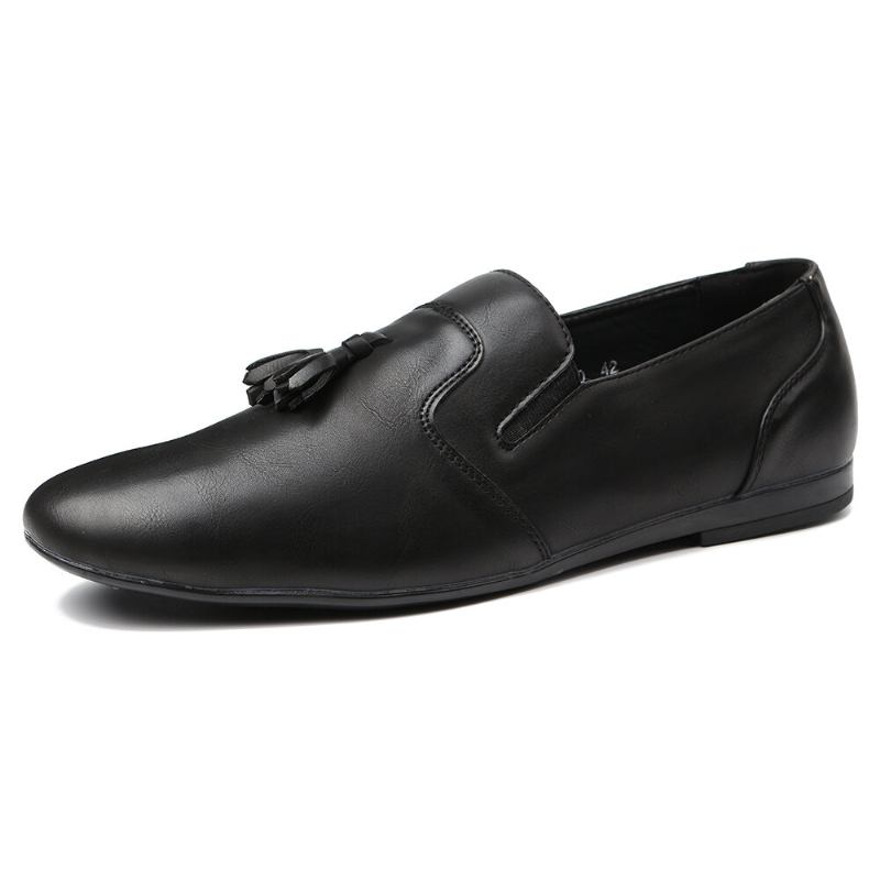 Mænd Skridsikre Kvastdekoration Slip On Casual Læder Oxfords