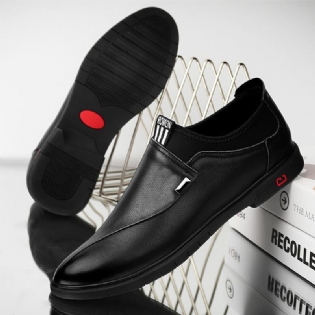 Mændtrusse Læder Ren Farve Syning Slip-on Business Formelle Loafers Sko