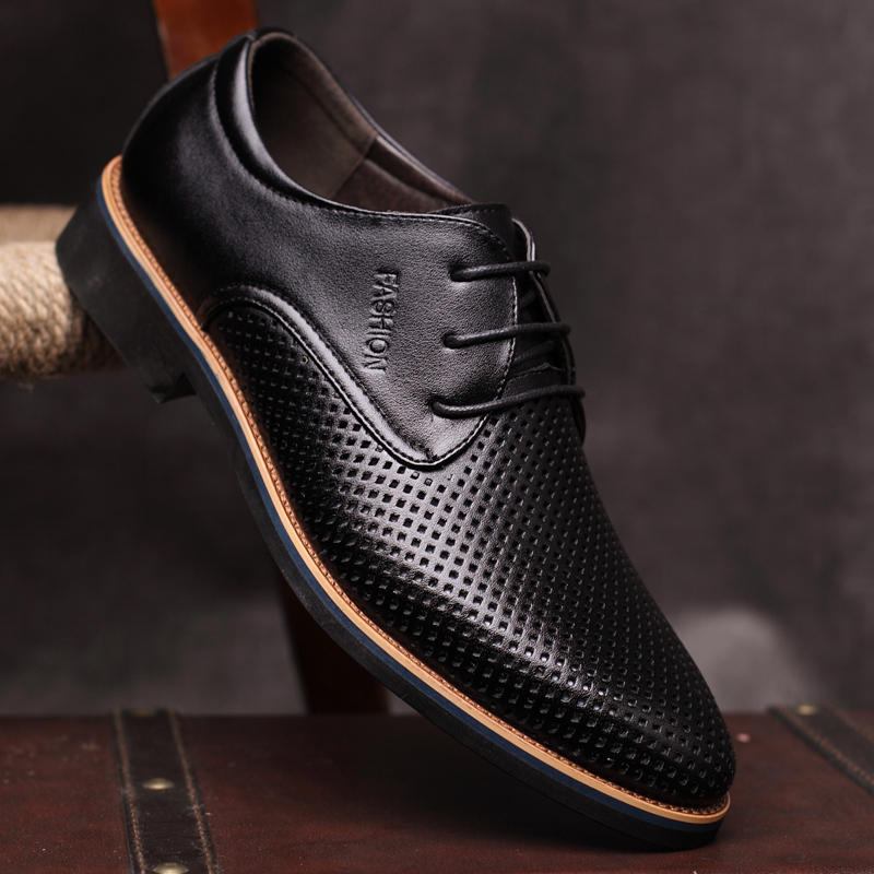 Microfiber Åndbar Udhulet Business Casual Oxfords