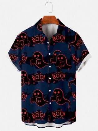 Casual Skjorter Med Halloween Ghost Print Til Mænd