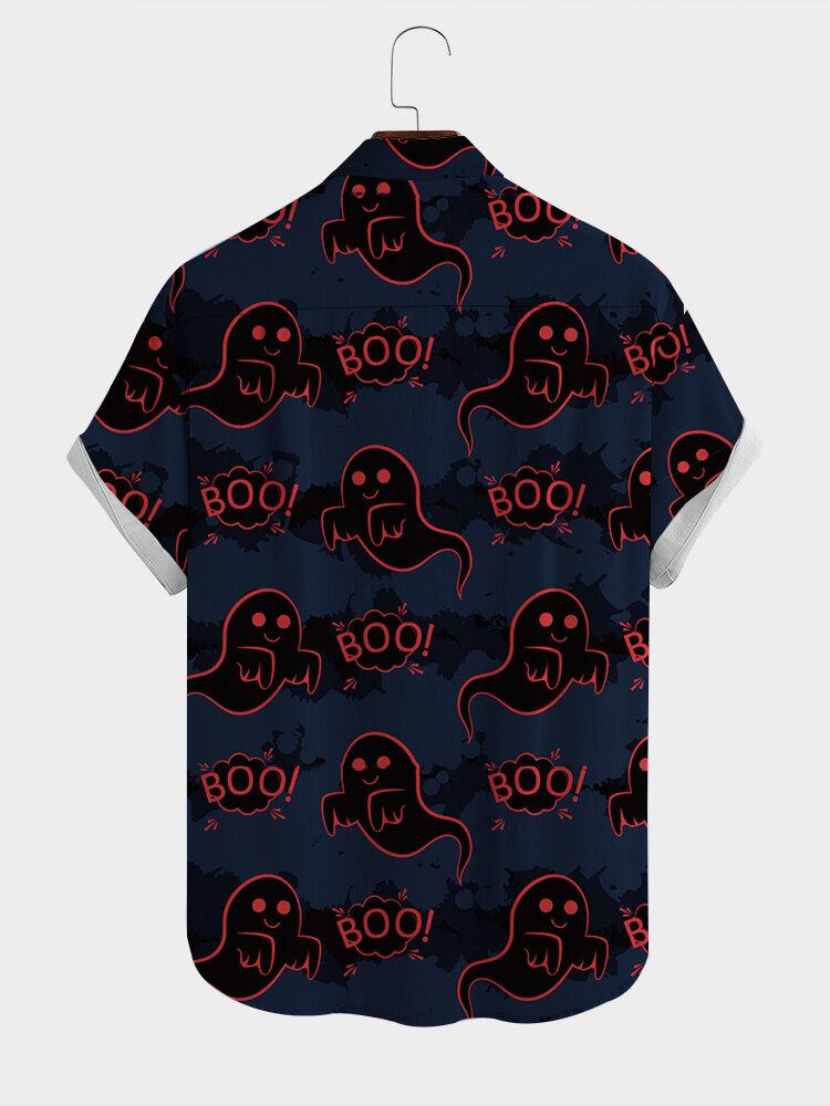 Casual Skjorter Med Halloween Ghost Print Til Mænd