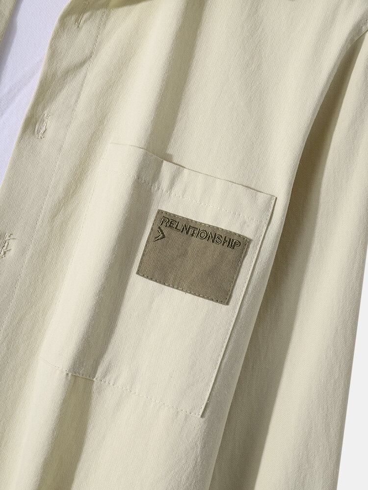 Herre 100% Bomuld Button Down Langærmet Skjorte