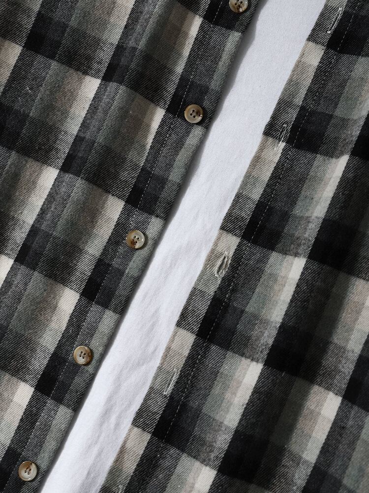 Herre Plaid Office Outwear Autumn Shirt