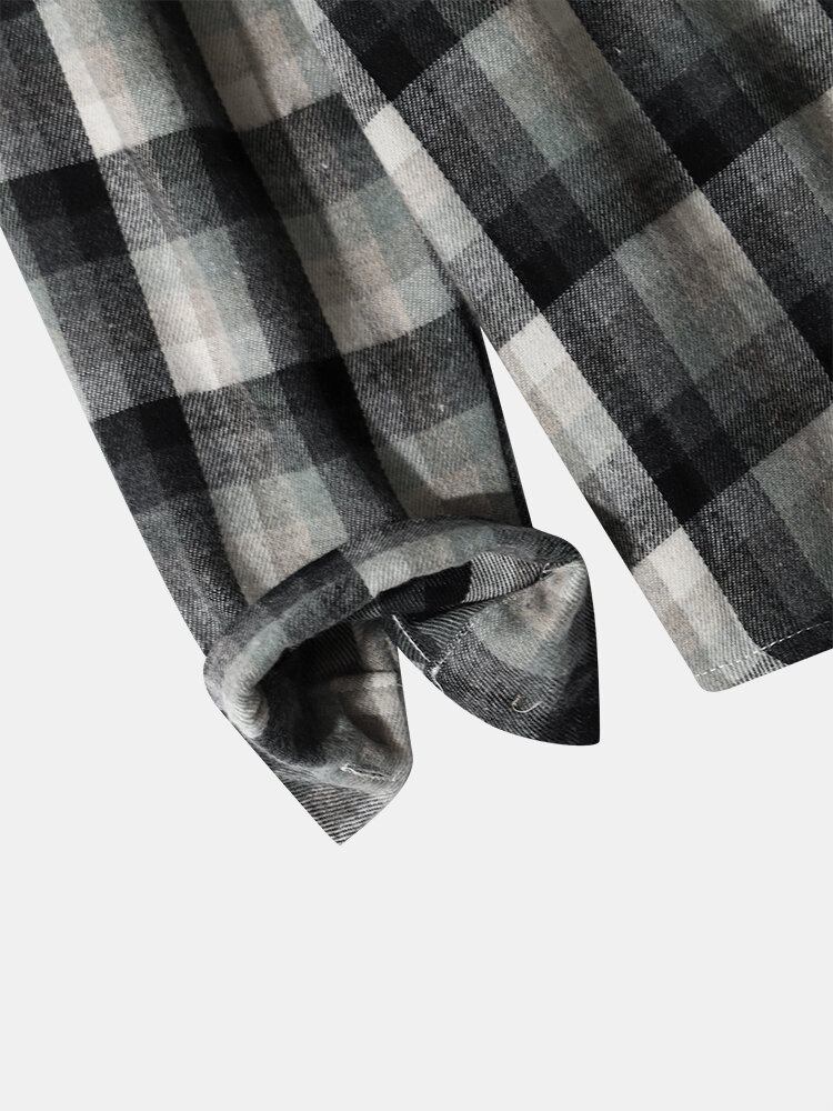 Herre Plaid Office Outwear Autumn Shirt