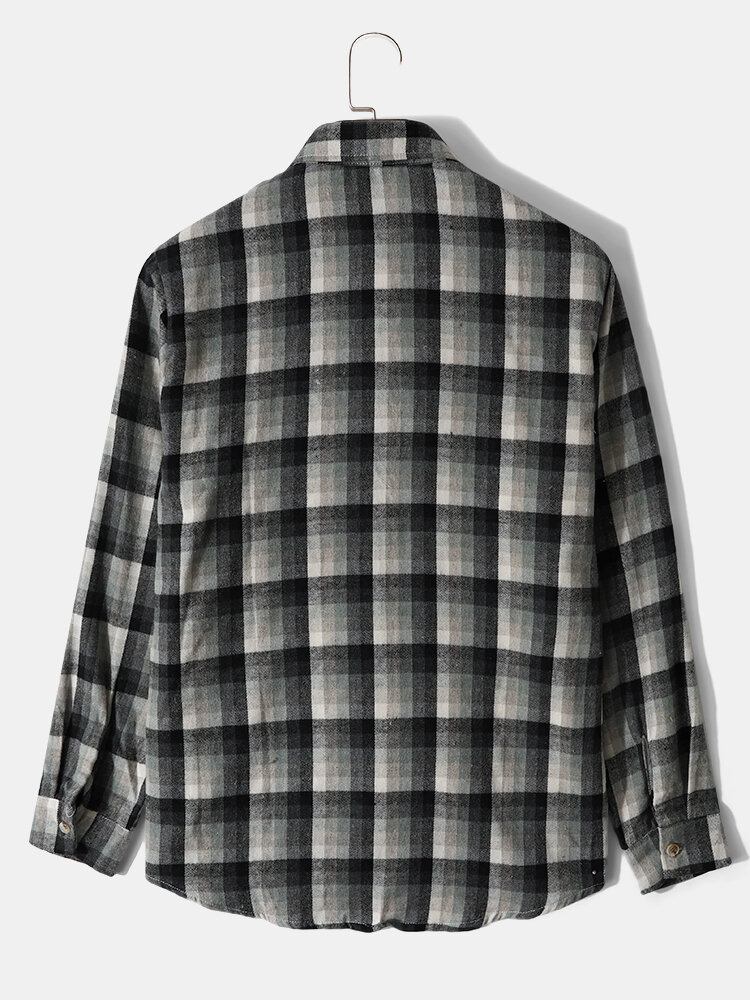 Herre Plaid Office Outwear Autumn Shirt